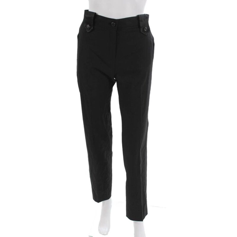Cara Lotti Women Ankle Pants Black Polyester Button Size XS